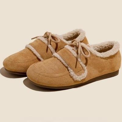 Женские светло-желтые винтажные бархатные туфли Boken 2024 года, зимние теплые туфли на плоской подошве на платформе, женские шапочки, лоферы, женские мокасины