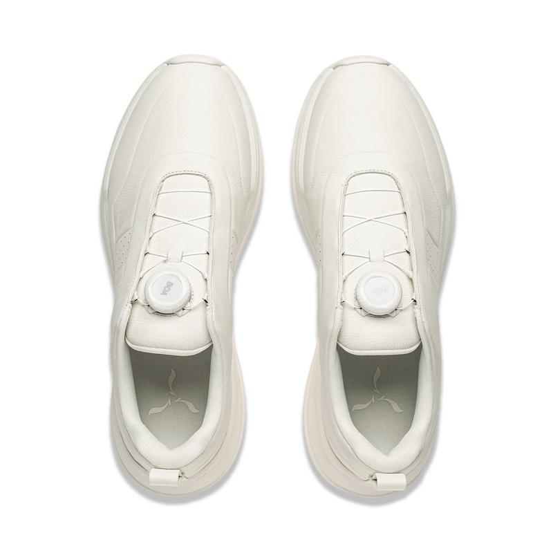 Li-Ning 1990 Серия Commuter Модные Удобные Износостойкие Амортизирующие Низкие Повседневные Кроссовки для Бега Мужские кроссовки Бежевый ALLU013-1