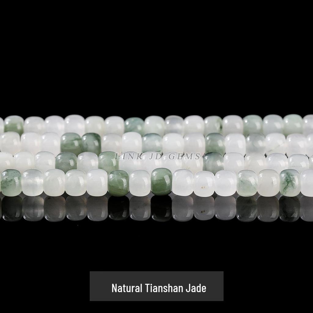 8/10мм Натуральный Тяньшаньский Нефрит Старой Формы Бусины - Ледяной Нефрит Камень Яблочные Бусины для DIY Ювелирных Изделий