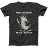 Смешная футболка, свитшот, худи с мемом про пингвина «Бей или беги» и пингвином с ножом для мужчин, женщин, детей. Сделано в Канаде. Черный.