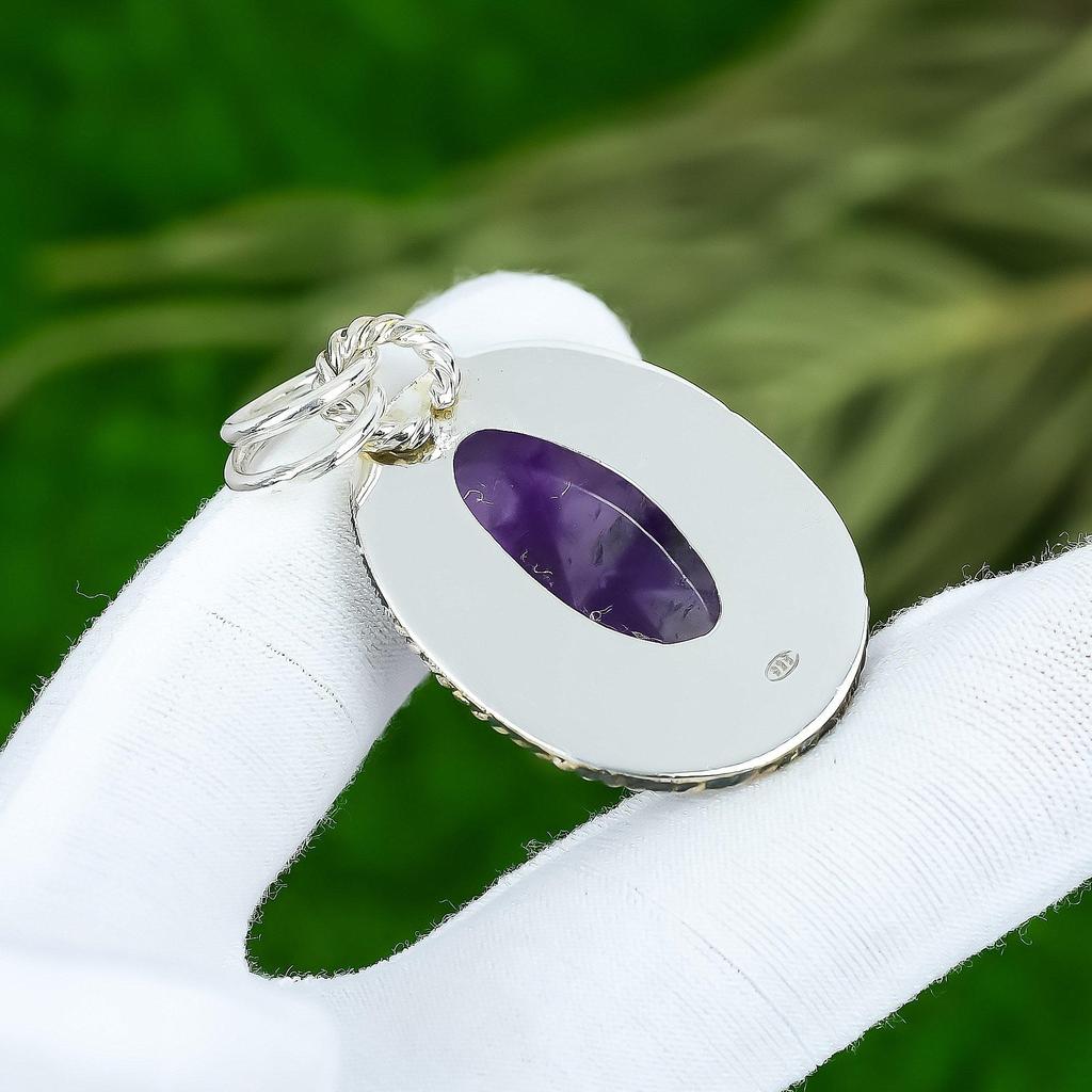 Star Amethyst Gemstone 925 Sterling Silver February Birth New Pendant Jewelry