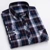Pure Cotton Mens Plaid Shirts Long Sleeve Busienss Casual Classical Checked Design Fashion