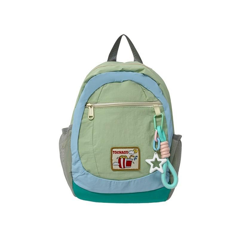 Contrast Childrens Color Backpack With Canvas Material For Daily Style College