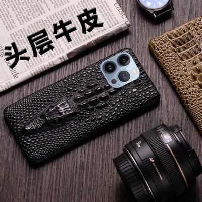 Чехол из натуральной кожи для Apple 14, iPhone 13 Pro, 11 Pro Max, X - дизайн под крокодила, 3D-шпон - цельный