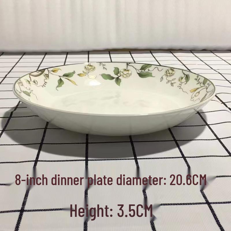 7-Inch Round Bone China Porcelain Plate - Chinese Style Tableware