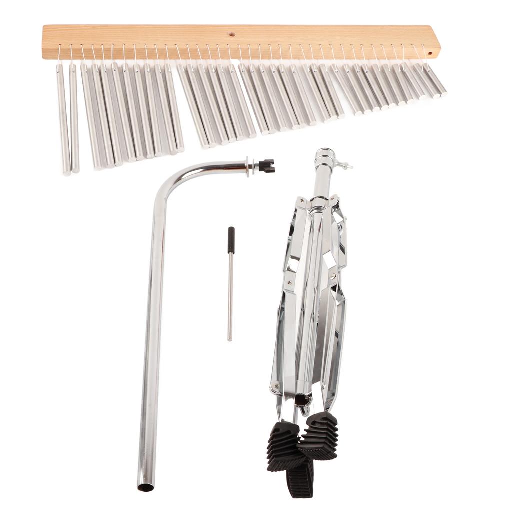 Алюминиевый сплав, колокольчик ветра с деревянным основанием, серебристый цвет и штатив, 36 тонов