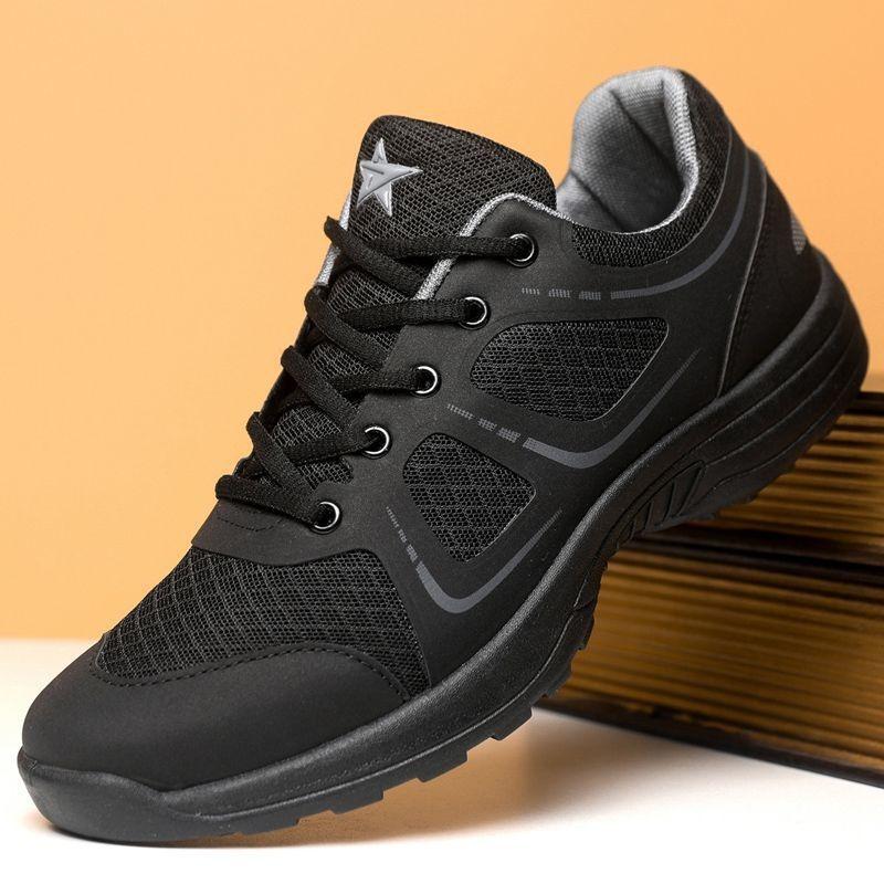 New Training Shoes Spring and Summer Physical Training Shoes Round Head Men's Shoes Mesh Breathable Lace-up Outdoor Sports Shoes