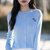 Новый трикотажный кардиган с круглым вырезом на весну и осень, с вышивкой в виде разноцветной лошади, свободный и универсальный топ