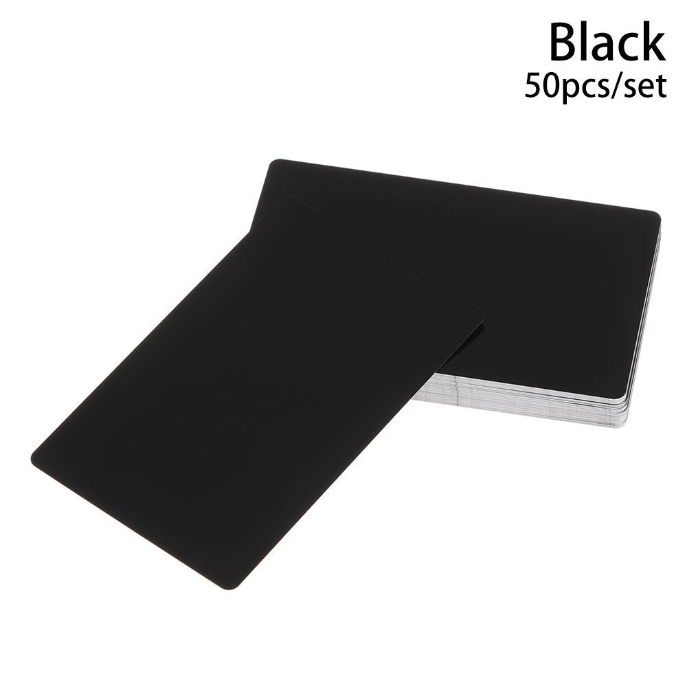 50 Pcs/Set Smooth Laser Engraving Aluminum Business Card Name Cards Blank Metal Carte