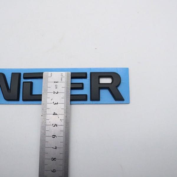 For Outlander Front Bonnet Head Emblem Badge Decal Logo Letter Nameplate Car Sticker Black Chrome Silver