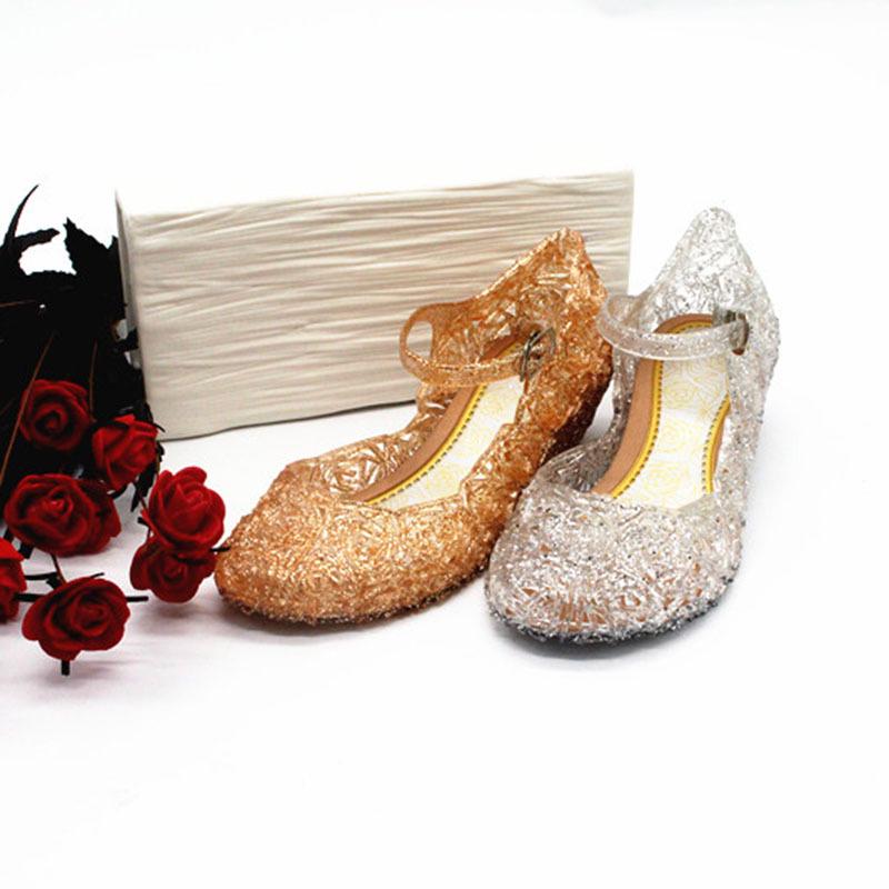 Сандалии для девочек Jelly Crystal Shoes Kids Wedge Princess Shoes Wedge Sandals Hollow Plastic Bird Nest Shoes Summer Beach Hole Women