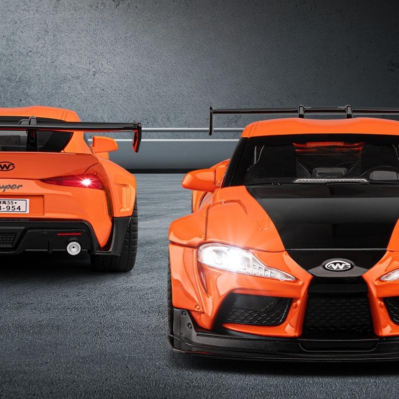 Модель классического спортивного автомобиля Toyota Supra 1/22, литая, металлическая, детская игрушка, подарок на день рождения, коллекционная миниатюрная машина