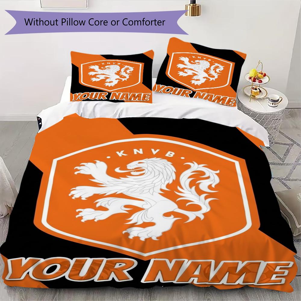 Custom Name KNVB Pattern Bedding uilt Set uilt Cover Pillowcase Home Decoration Birthday Gift (1*duvet cover+2*pillowcase without core)