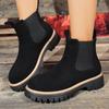 Женские ботинки Новые зимние ботинки челси Женские туфли большого размера на платформе без застежки для женщин Классические ботильоны Zapatos De Mujer