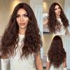 Honey Brown Big Waves Long Wig for Women - Middle Part Realistic Full Cap, Heat Style Trim Ready, Natural Quick Beauty Wig