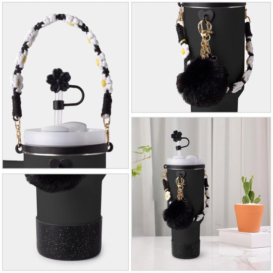 Набор из 7 принадлежностей для стаканов объемом 30/40 унций, силиконовая ручка, ремешок, соломинка для обуви