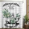Boho Vintage Flower Shower Curtain Sets For Bathroom Retro Floral Shower Curtain Rustic Country Polyester Bathtub Curtain