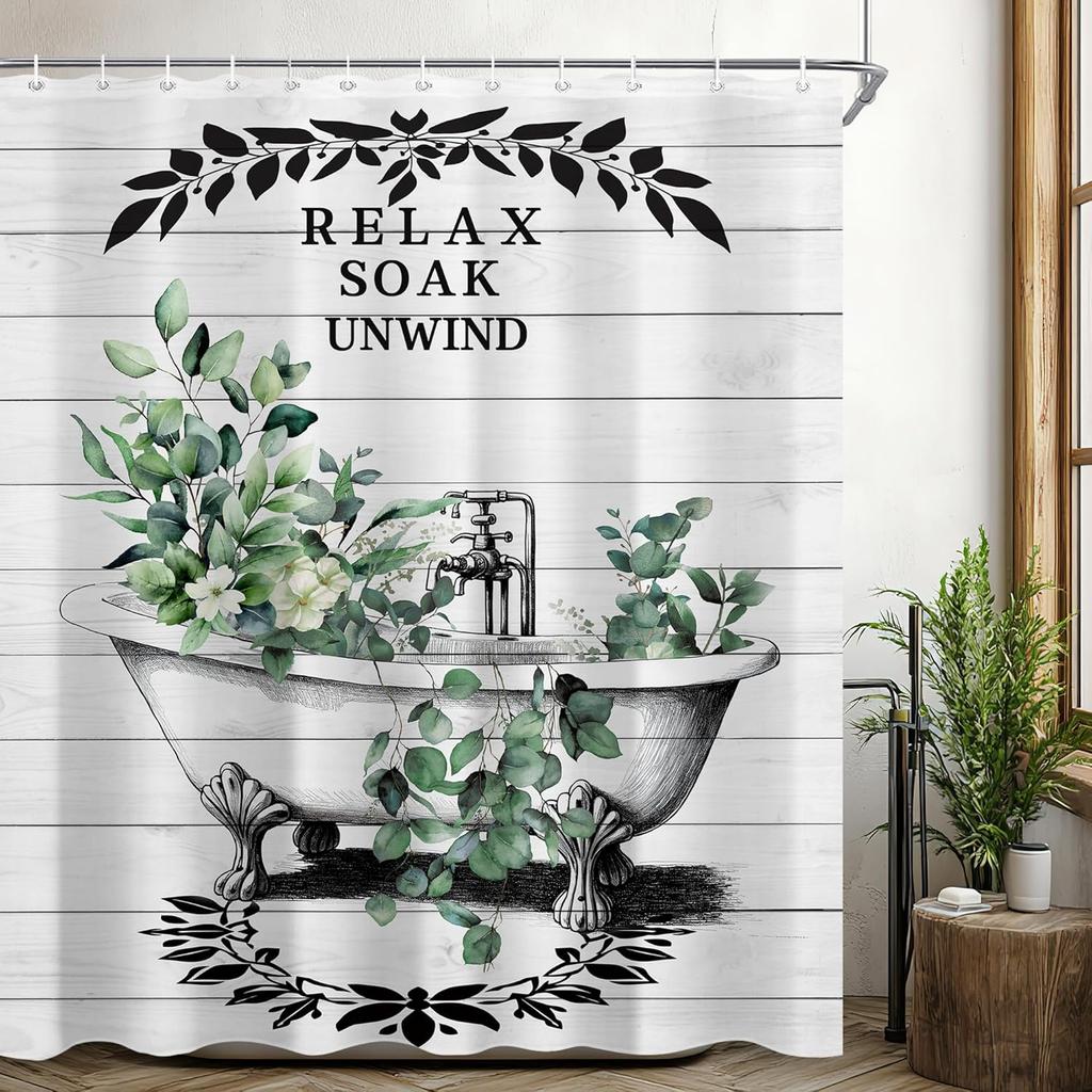 Boho Vintage Flower Shower Curtain Sets For Bathroom Retro Floral Shower Curtain Rustic Country Polyester Bathtub Curtain