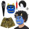 Oni Demon Bean Oni Extermination Blue Oni 6 Piece Dress Unisex [iinoo] Cosplay, Mask, Setsubun, Throwing, [Red Oni, Oni, Wig, Pants, Club, Set]