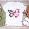 (Asian Size) Women Tee Sweet Flower Style 90s Top Clothing Casual  Short Sleeve T Shirt Fashion Print Lady Female Graphic T-shirts