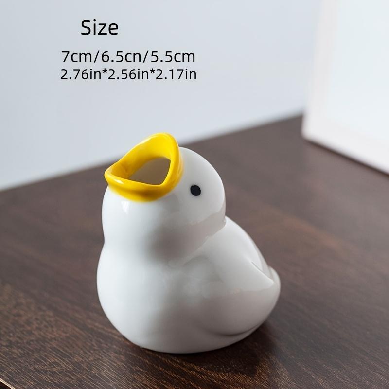 Ceramic Duck Toothbrush Holder , Cute Bathroom Organizer with Pastel Colors, Freestanding or Countertop Decoration, Bathroom Vanity