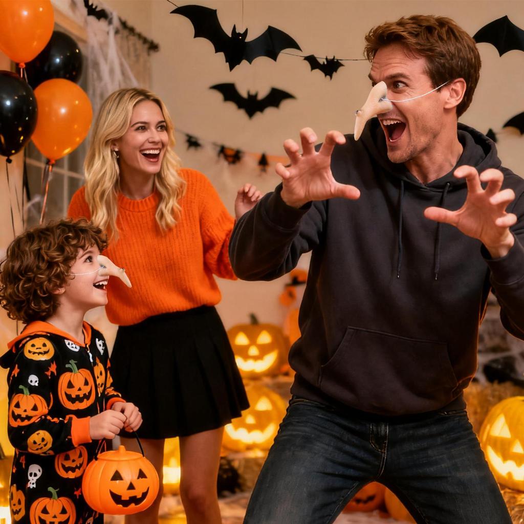 Witch Nose Prosthetic Breathable Fake Cosplay Witch Nose Halloween Costume Accessories For Holiday Parties School Performances