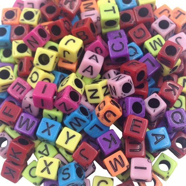 Mixed Letter Acrylic Beads Round Flat Alphabet Digital Cube Loose Spacer Beads For Jewelry Making Handmade Diy Bracelet Necklace