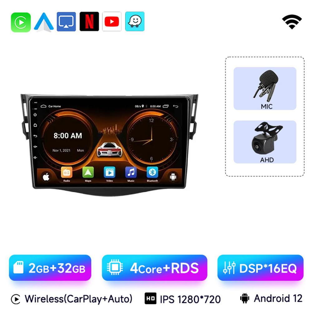 Радио JIUYIN для Toyota RAV4 RAV 4 2005 - 2013 Беспроводной CarPlay Android Auto Автомобильный мультимедийный плеер GPS 2 din автомагнитола