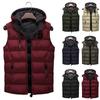 Men Casual Winter Warm Hooded Zipper Sleeveless Vest Jacket Coat Outwear Tops