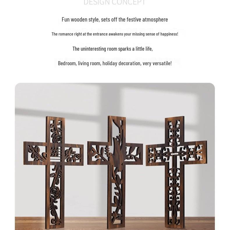 Wooden Cross Pendant: Creative Carved Prayer Ornament