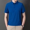 Мужская футболка с коротким рукавом, деловая рубашка-поло с лацканами, однотонная, повседневная футболка с полурукавом