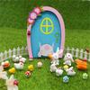 Dollhouse Miniature Accessories Spring Easter Rabbit Garden Animal Chick Door Landscape Scene Model Photo Props DIY Toy
