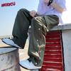 Лето 2023, новые трендовые мужские широкие брюки-карго, корейская уличная одежда, повседневные дизайнерские спортивные штаны большого размера с пуговицами для подростков