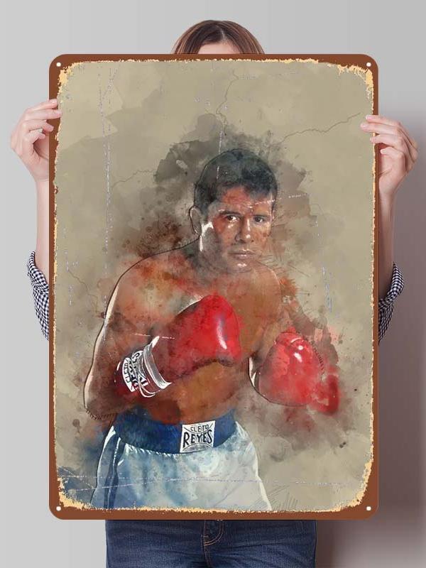 Julio Cesar Chavez Boxer Metal Signs Gaming Room Decoration Custom Metal Plates Boxing Poster for Wall Art Decoration Retro Home