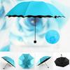 Portable Three-fold Umbrella Meet Water Flowering Sunny and Rain Dual-use Umbrella Anti-ultraviolet Sun Umbrella Strong Umbrella