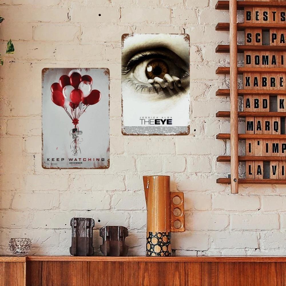 Классический постер фильма ужасов Ржавая металлическая жестяная табличка Ретро декоративная тарелка Бар Мужская пещера Гараж Клуб Металлическая вывеска Настенное украшение