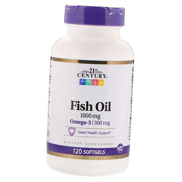 Рыбий жир, Омега 3 для сердца, Fish Oil 1000, 21st Century (67440003)