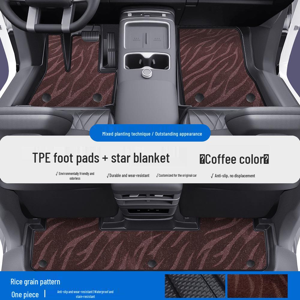 Водонепроницаемые ТПЭ коврики в салон и защита порогов для BYD Fang Bao Bao 5/8, Titanium 3/7 - Коврики с полным покрытием (тип "соты").