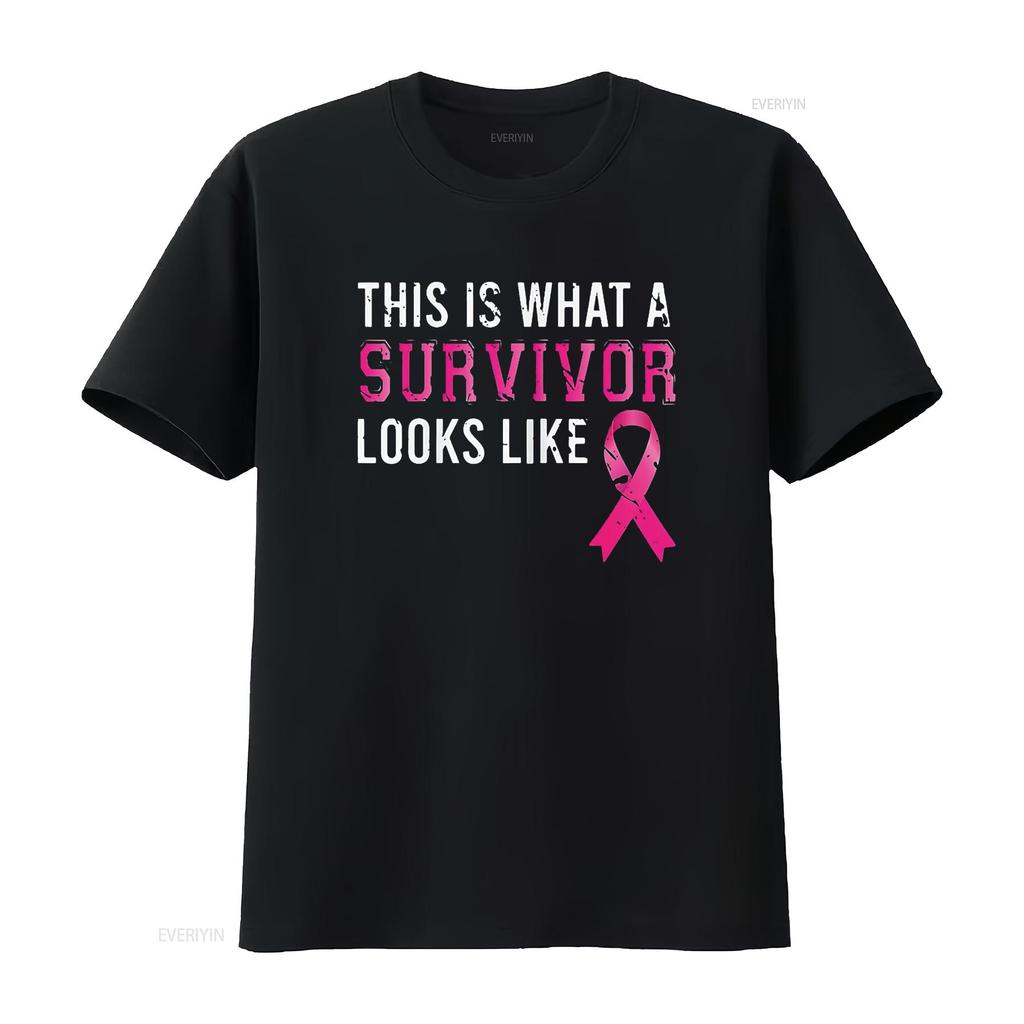 Cancer Survivor Women Breast Awareness T Shirt Black 2XL vintage Washed Stylish fashion Versatile Comfortable Breathable