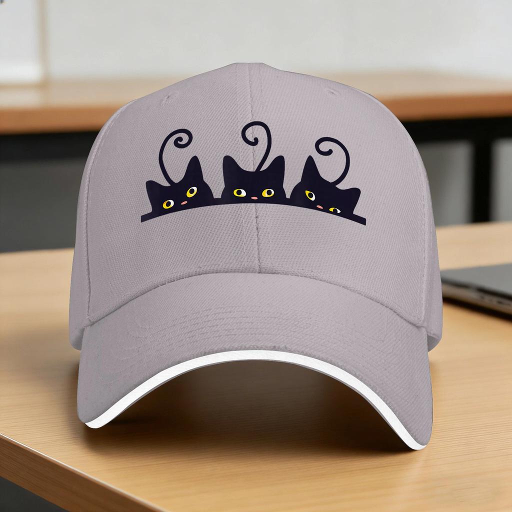 Black Cats Funny Cute Sun Baseball Cap Summer Stylish Hip Hop Hats For UnisexTeens Kpop Rock Baseball Caps