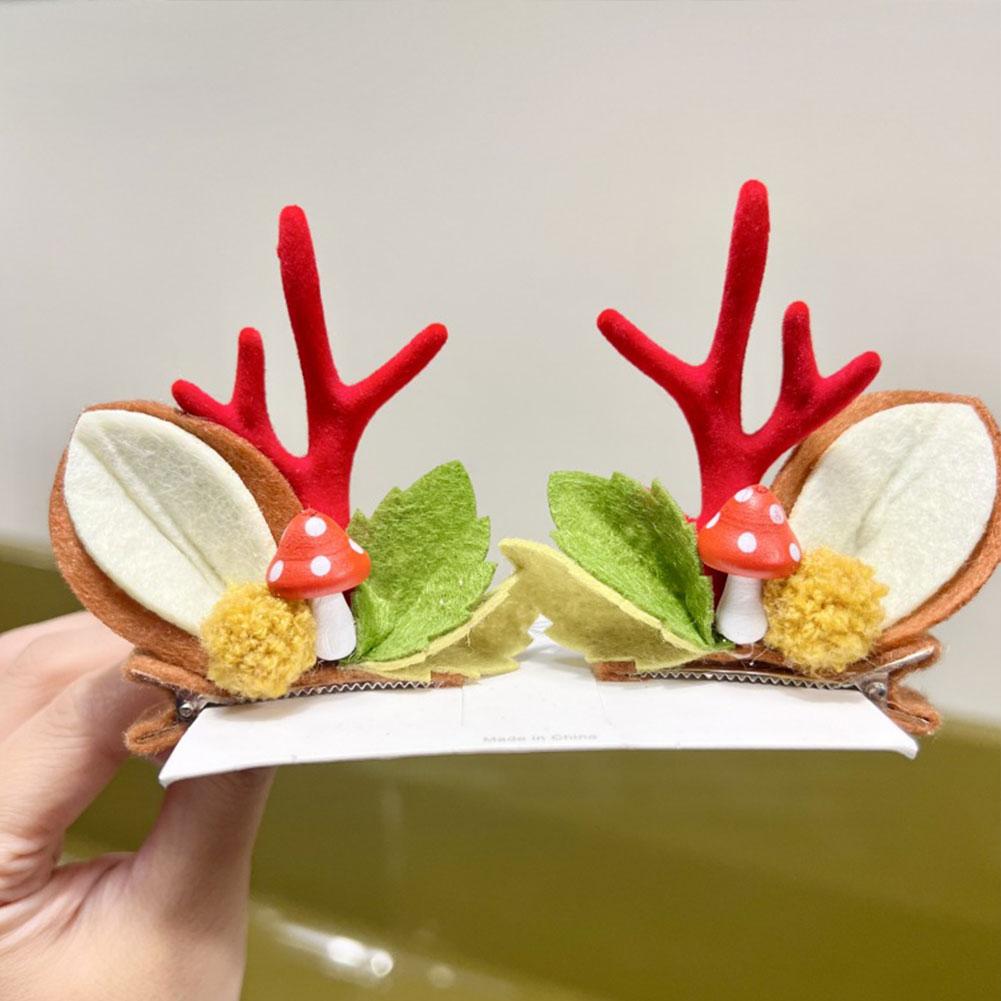 Christmas Antler Hair Clip Plush Hair Accessory Headwear Cute Barrettes Christmas Decoration Festival Gift For Women Girl