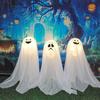 Halloween Decoration With LED Lights Emitting White Ghosts Inserted Into Terrifying Courtyards, Outdoor Party Decorations, Props