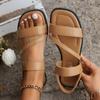 Flat Sandals for Women 2024 New Summer Retro Casual Versatile Vacation Beach Shoes Fashion Comfortable Roman Sandals for Women