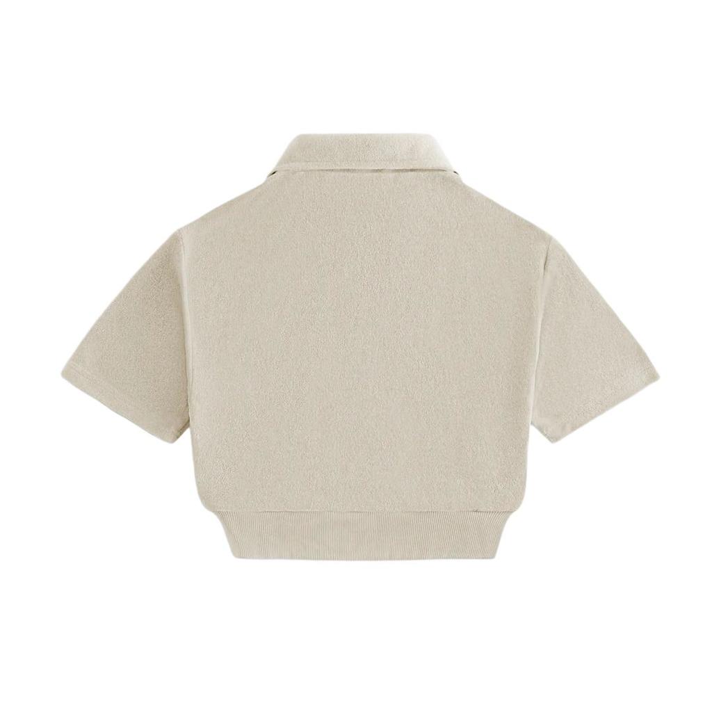 Kith Oversized Terry Letter Versatile Comfortable Short Sleeve Polo Shirt Kids Tops Khaki KHK030534-208