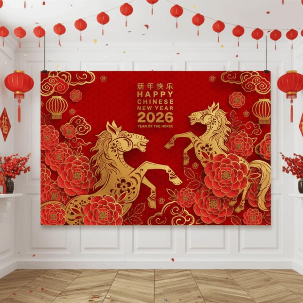 Новый стиль украшение для вечеринки красный золото фотофон традиционный фон трансграничный