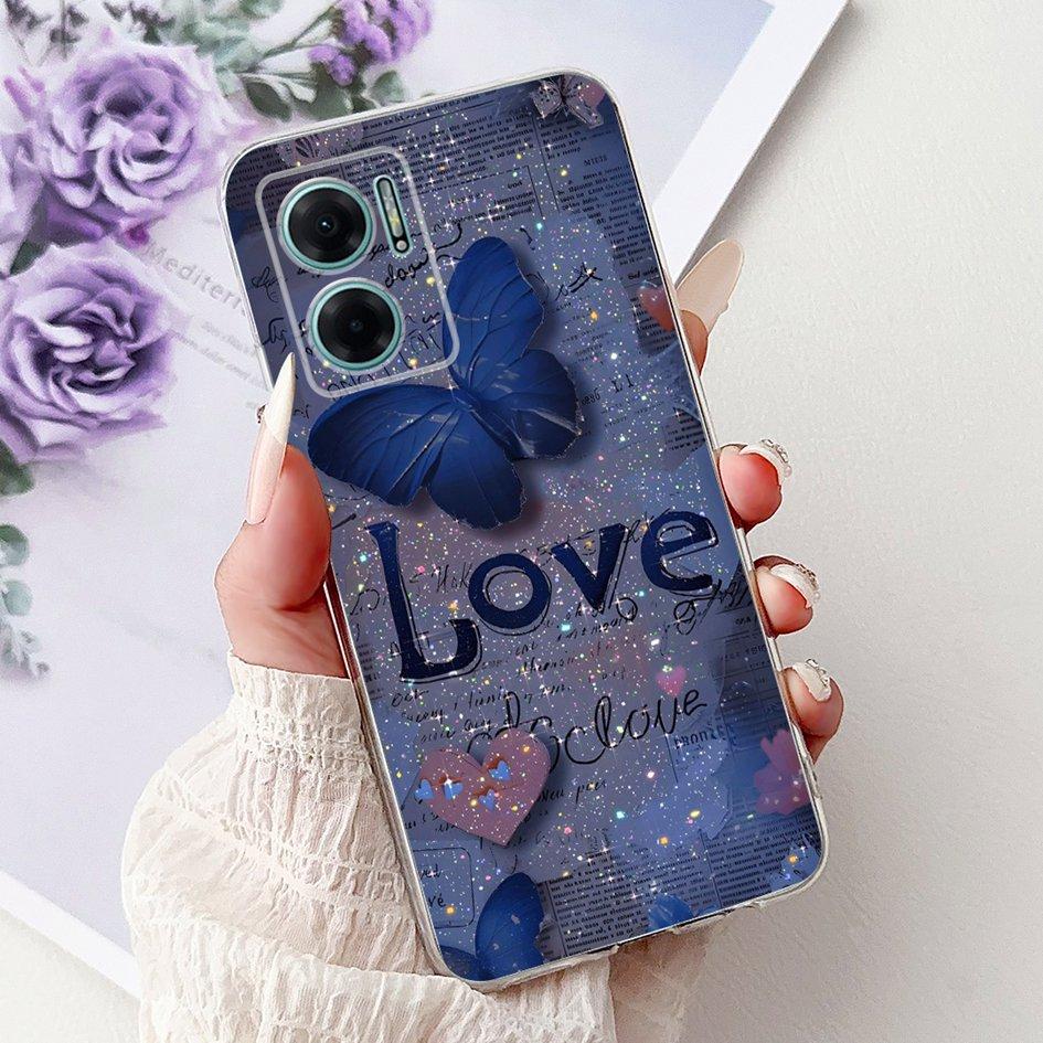 For Xiaomi Redmi Note 11E 5G Case Popular Flower Love Heart Soft Silicone Capa Back Cover For Xiaomi Redmi 10 11 Prime 5G Bumper