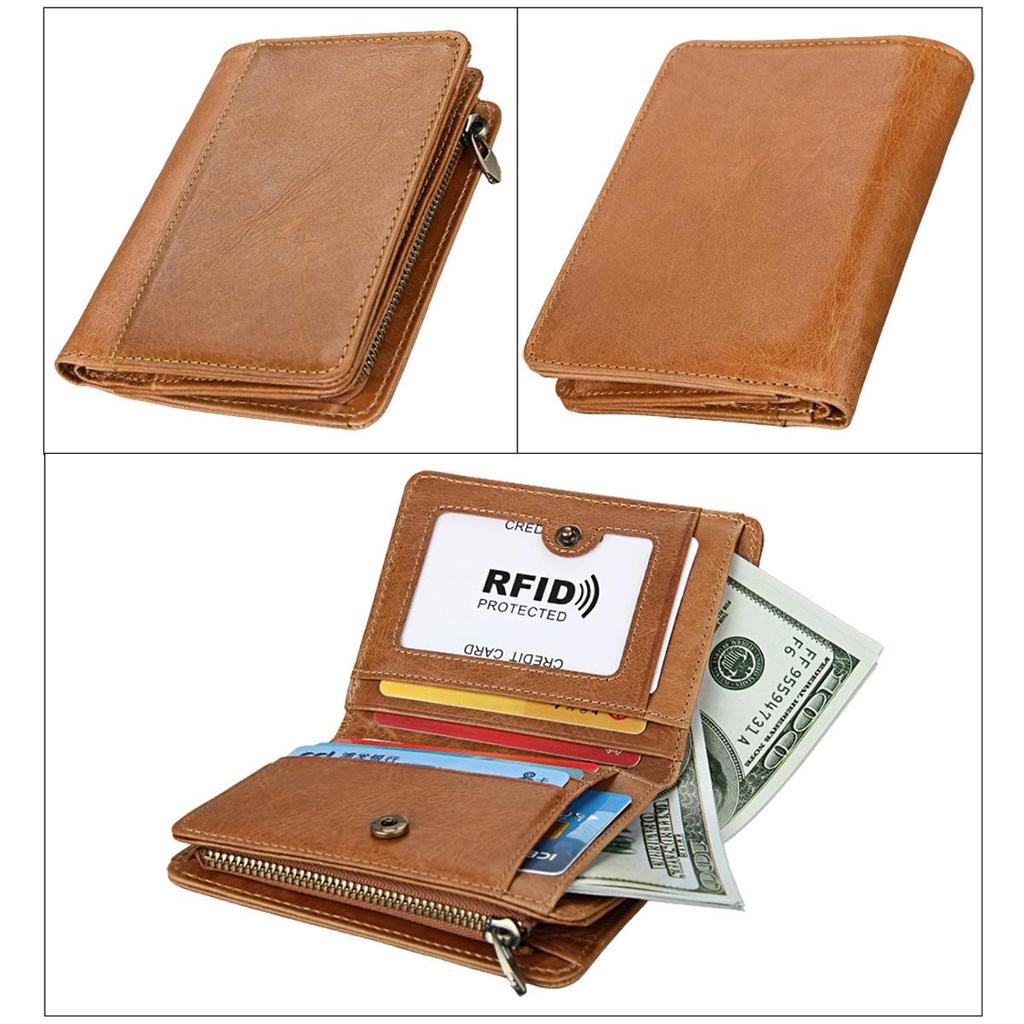 Мужской кошелек из натуральной кожи из воловьей кожи, карман для монет и держатель для карт, тонкие кошельки для мужчин, сумка для денег в стиле ретро для отдыха