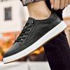 Men Leather Casual Shoes Sewing Lace Up Fashion Sneakers Outdoor Flats Spring Autumn New Men's Footwear