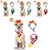 Festive Knitted Christmas Scarf For Pets Featuring Colorful Cartoonish Wig Design For Dogs