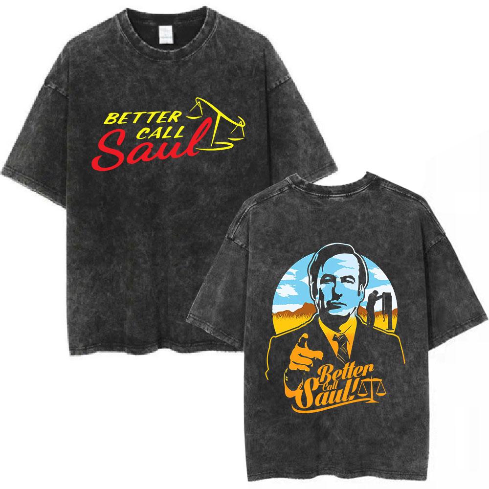 Unisex Los Pollos Hermanos Tshirt YK Breaking Bad Print Black Washed Oversized Short Sleeve Streetwear Tops
